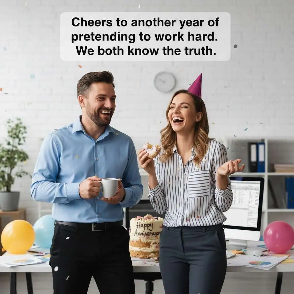 Funny Coworker Anniversary Wishes