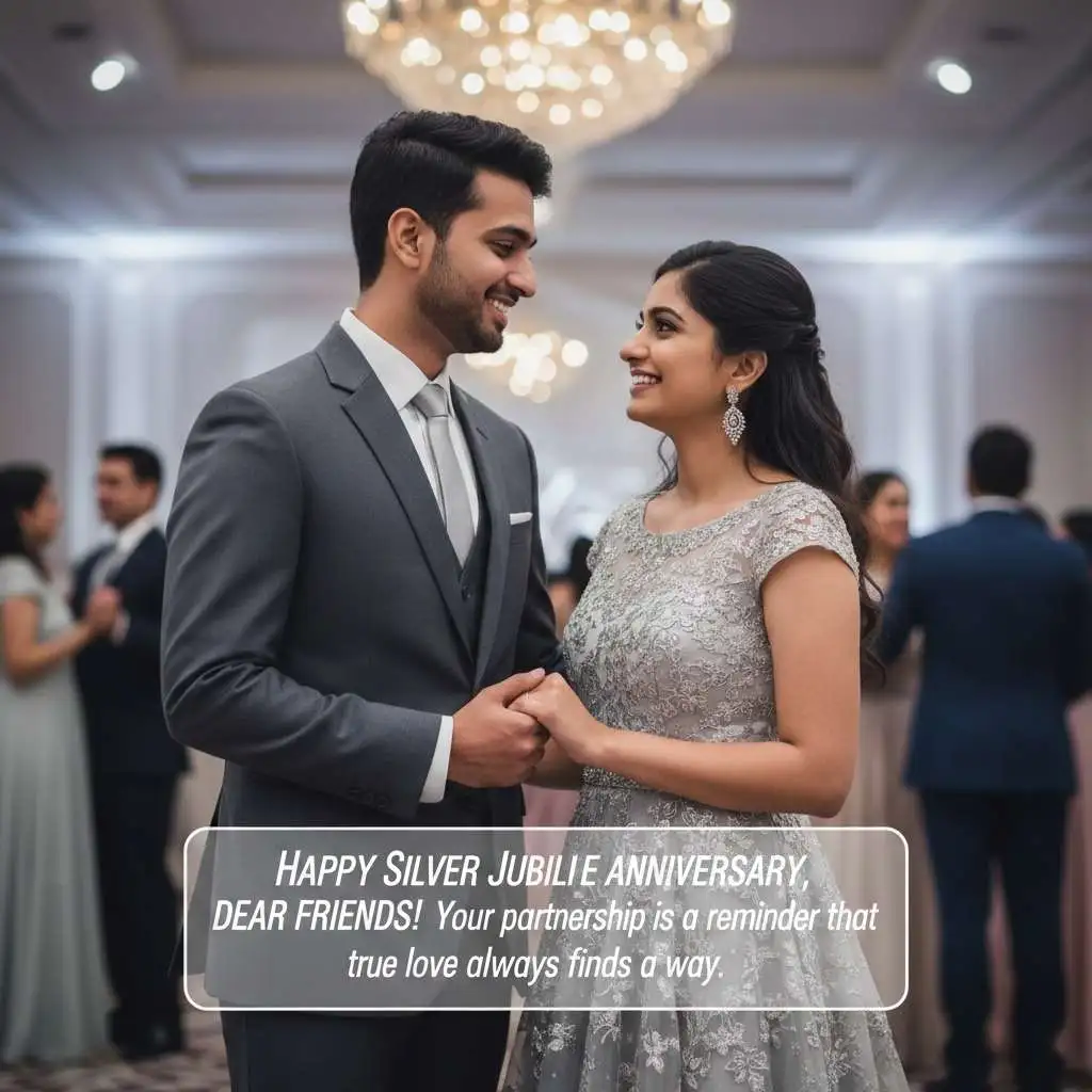 Silver Jubilee Anniversary Wishes for Friends