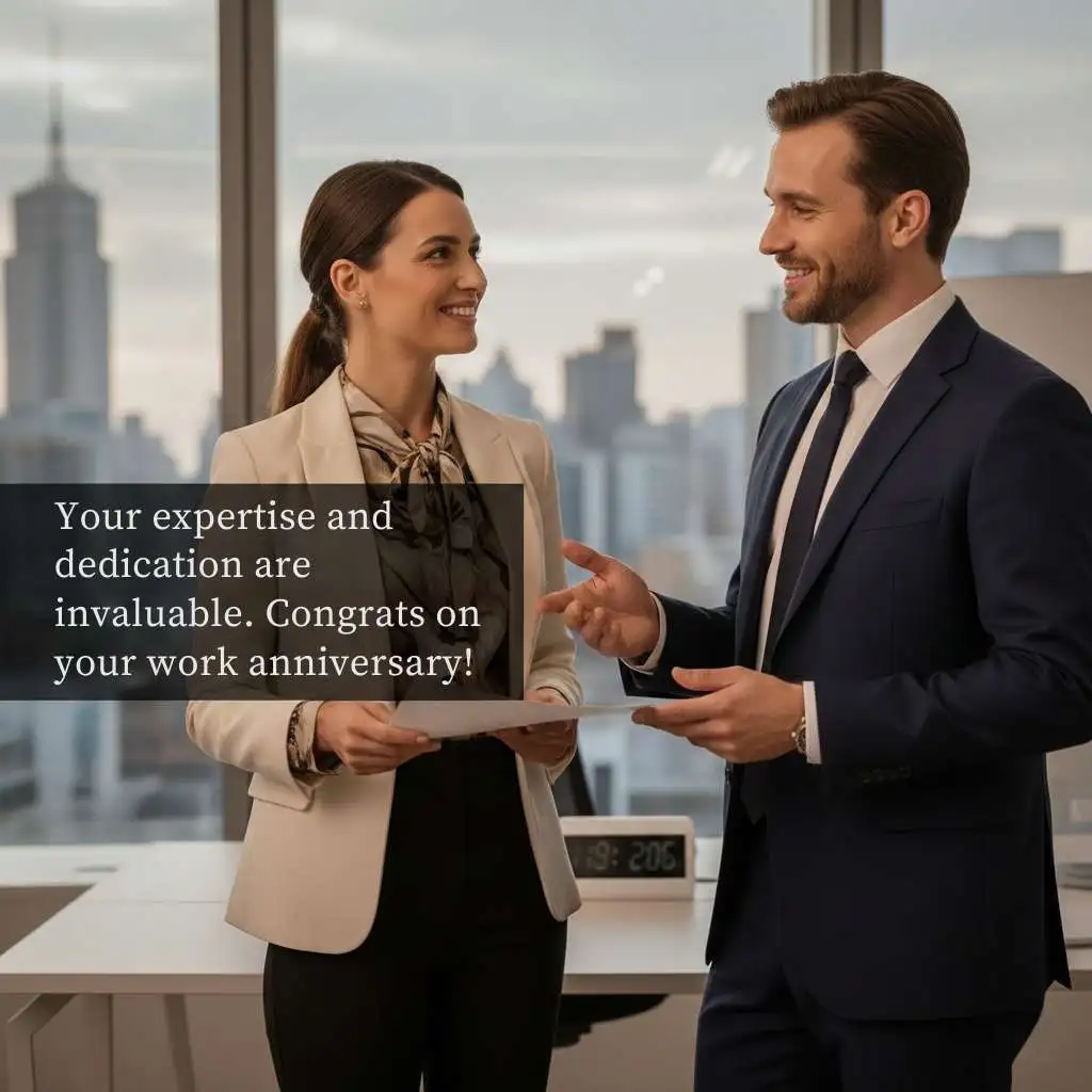Professional Work Anniversary Wishes to Employee