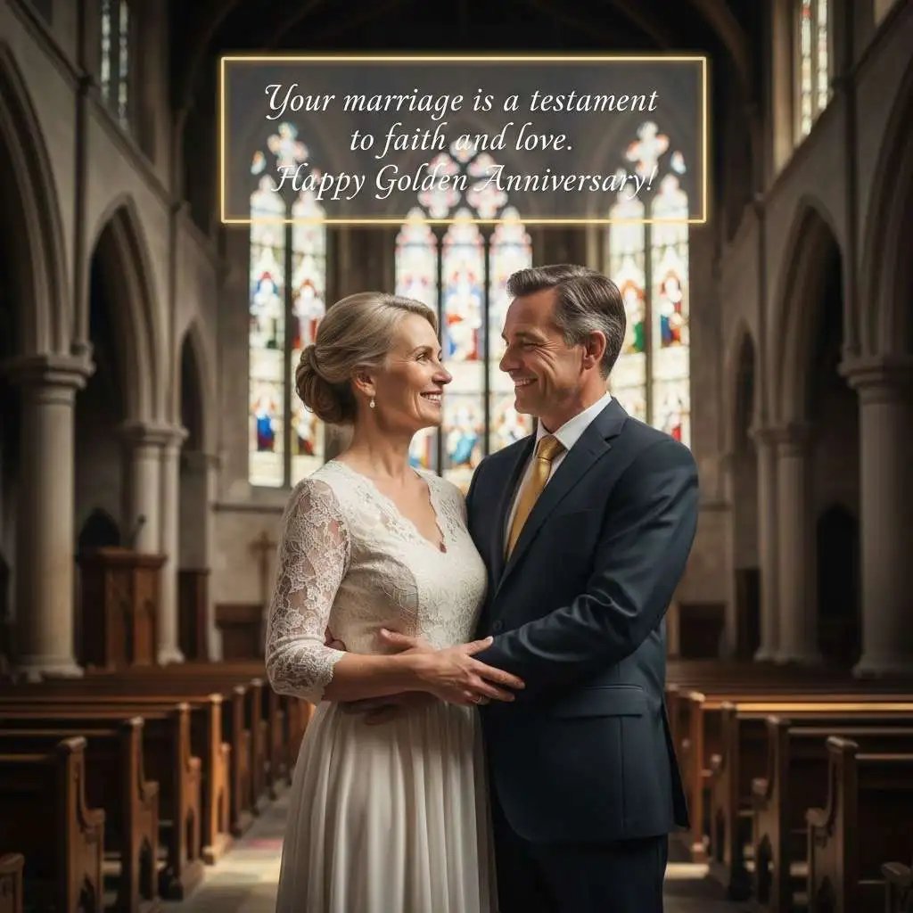 Religious Golden Anniversary Wishes
