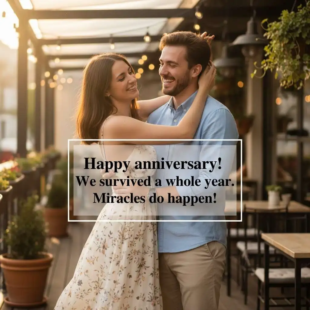 Funny 1 Year Love Anniversary Wishes