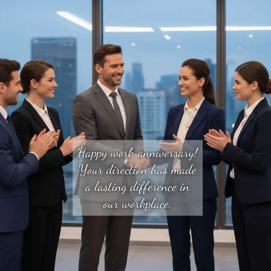 Formal Work Anniversary Wishes to Boss