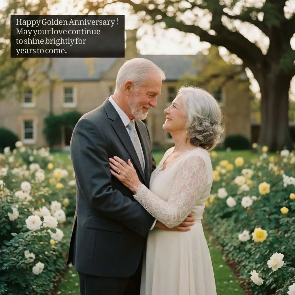 Classic 50th Wedding Anniversary Wishes for Couple