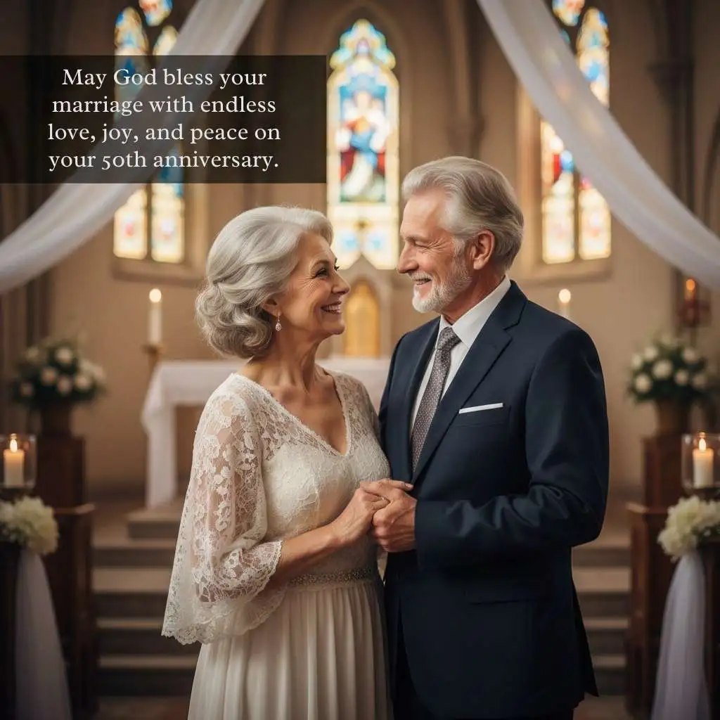 Religious 50th Wedding Anniversary Wishes for Couple