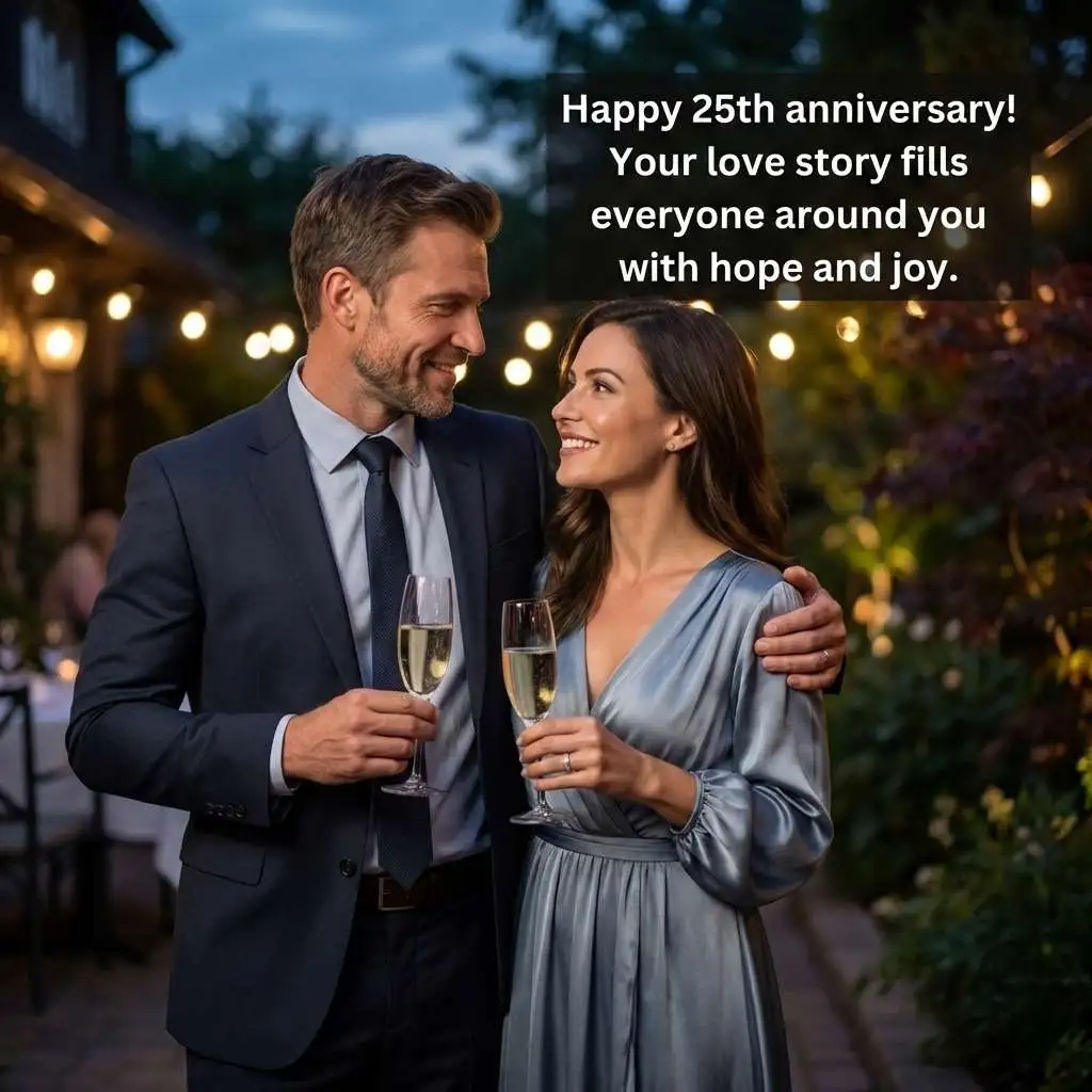 25th Anniversary Wishes for Friends
