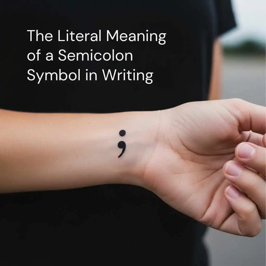 The Literal Meaning of a Semicolon Symbol in Writing