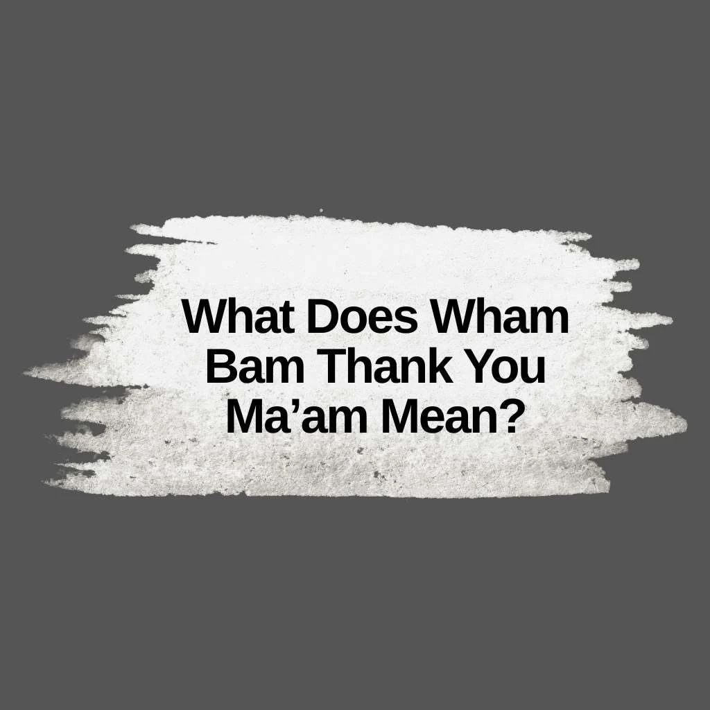 What Does Wham Bam Thank You Ma’am Mean